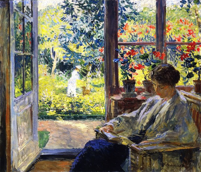 "Woman Reading by Window" by Gari Melchers (from wikimedia commons)